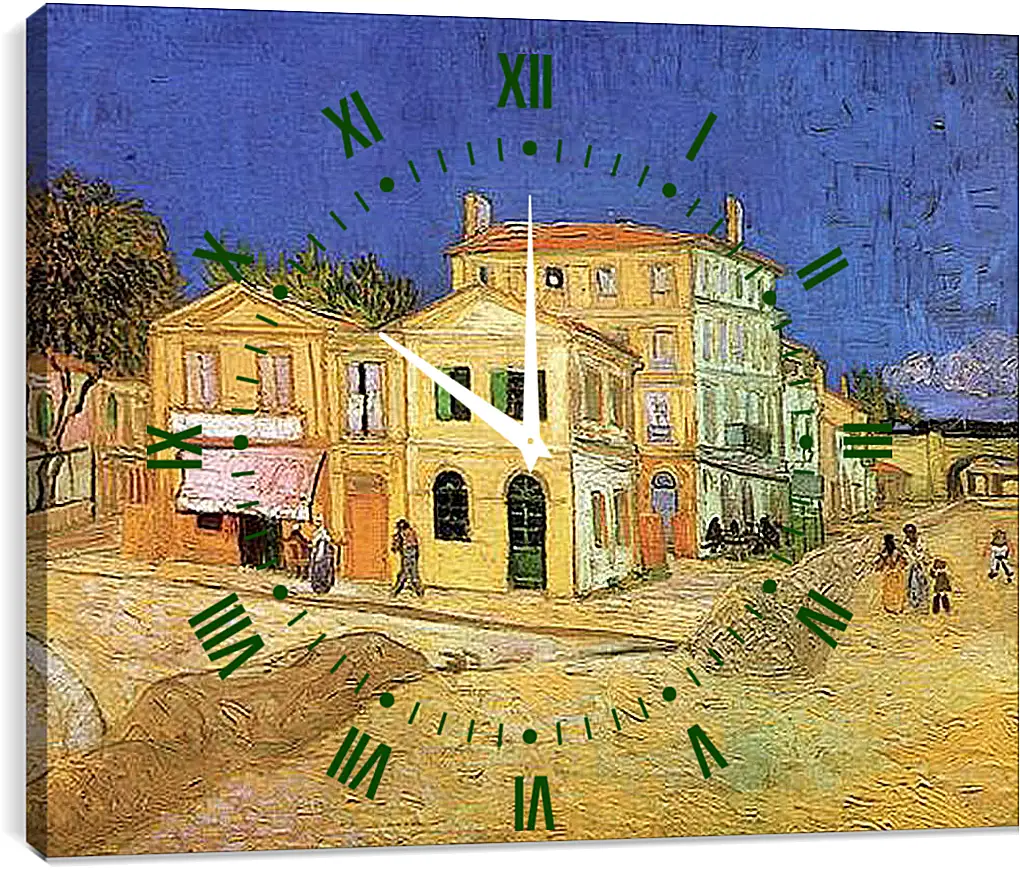 Часы картина - Vincent s House in Arles The Yellow House. Винсент Ван Гог