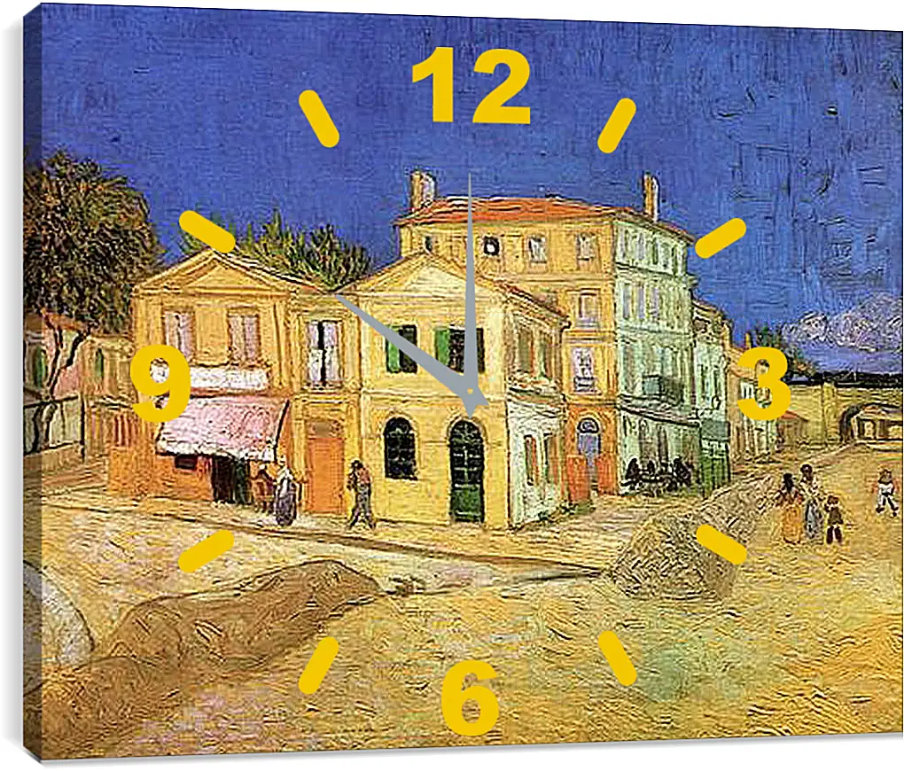 Часы картина - Vincent s House in Arles The Yellow House. Винсент Ван Гог