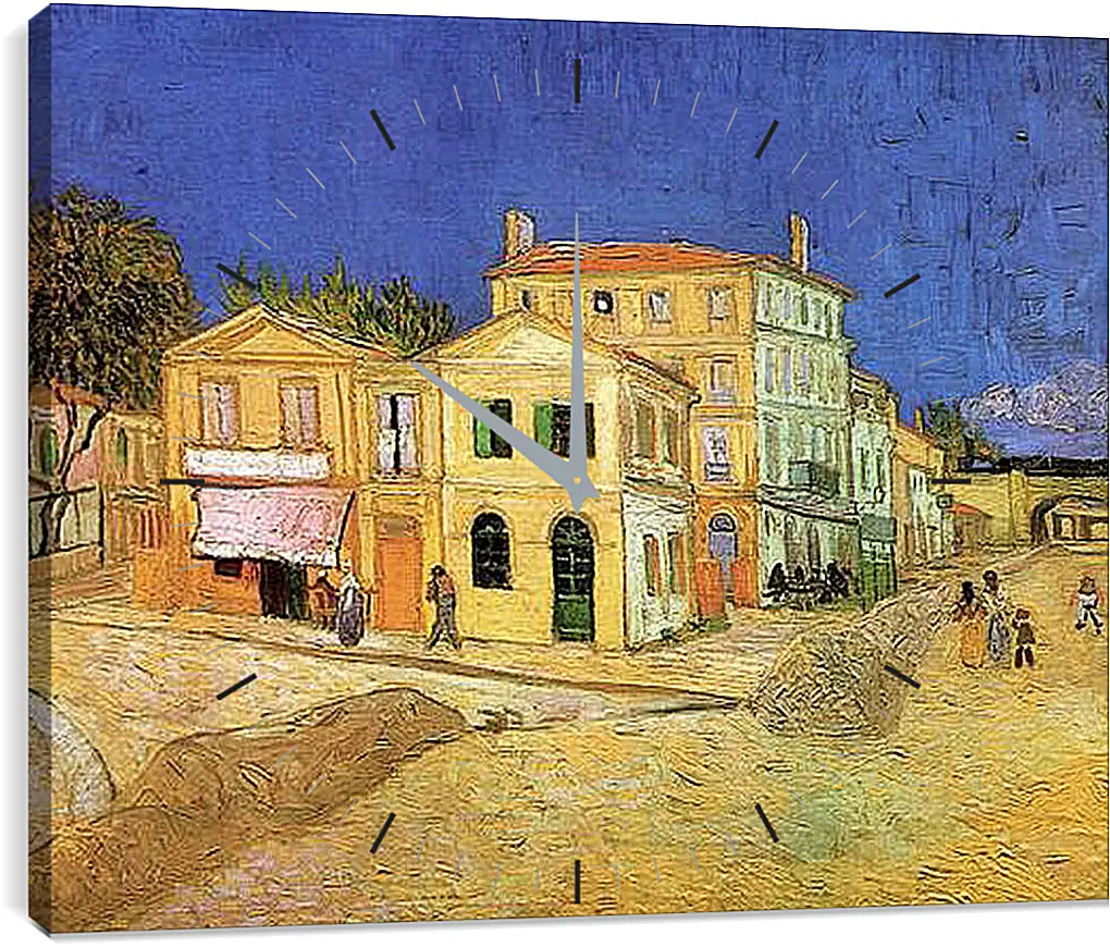 Часы картина - Vincent s House in Arles The Yellow House. Винсент Ван Гог