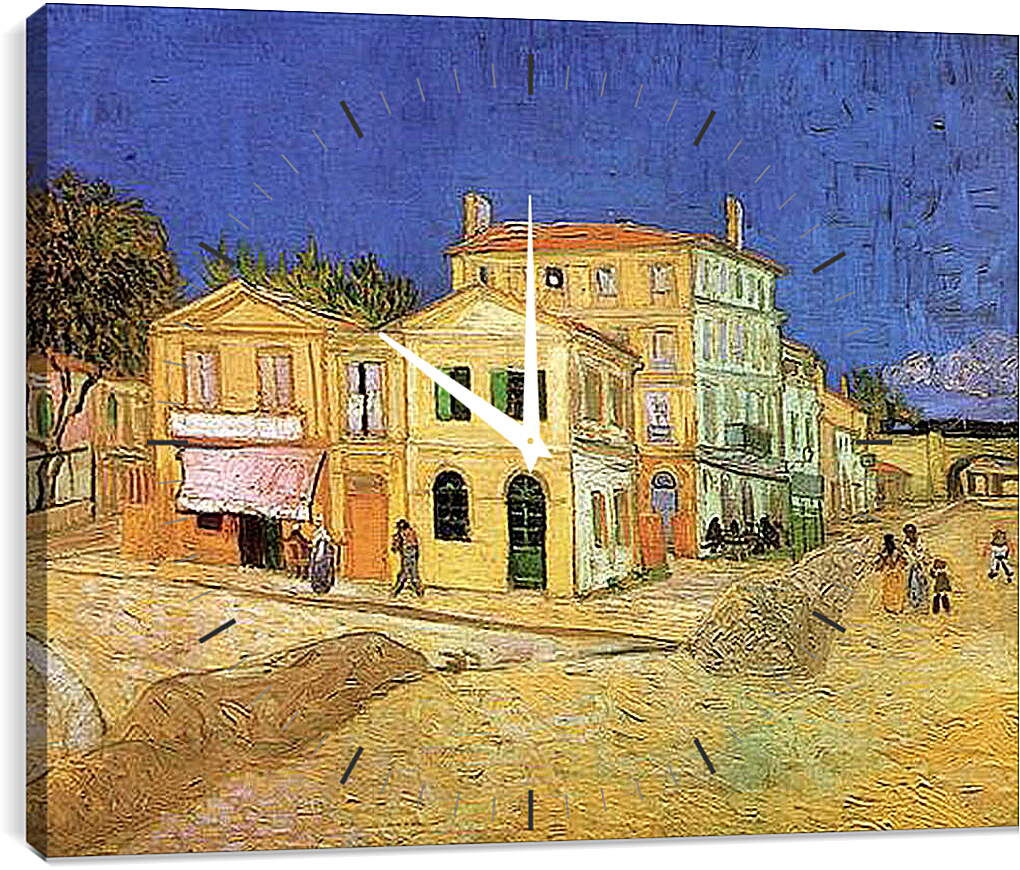 Часы картина - Vincent s House in Arles The Yellow House. Винсент Ван Гог