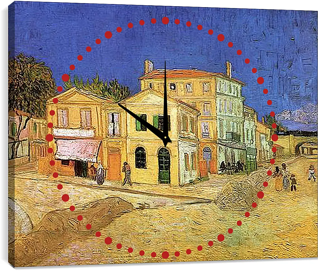 Часы картина - Vincent s House in Arles The Yellow House. Винсент Ван Гог