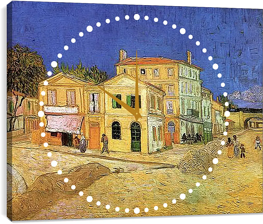 Часы картина - Vincent s House in Arles The Yellow House. Винсент Ван Гог