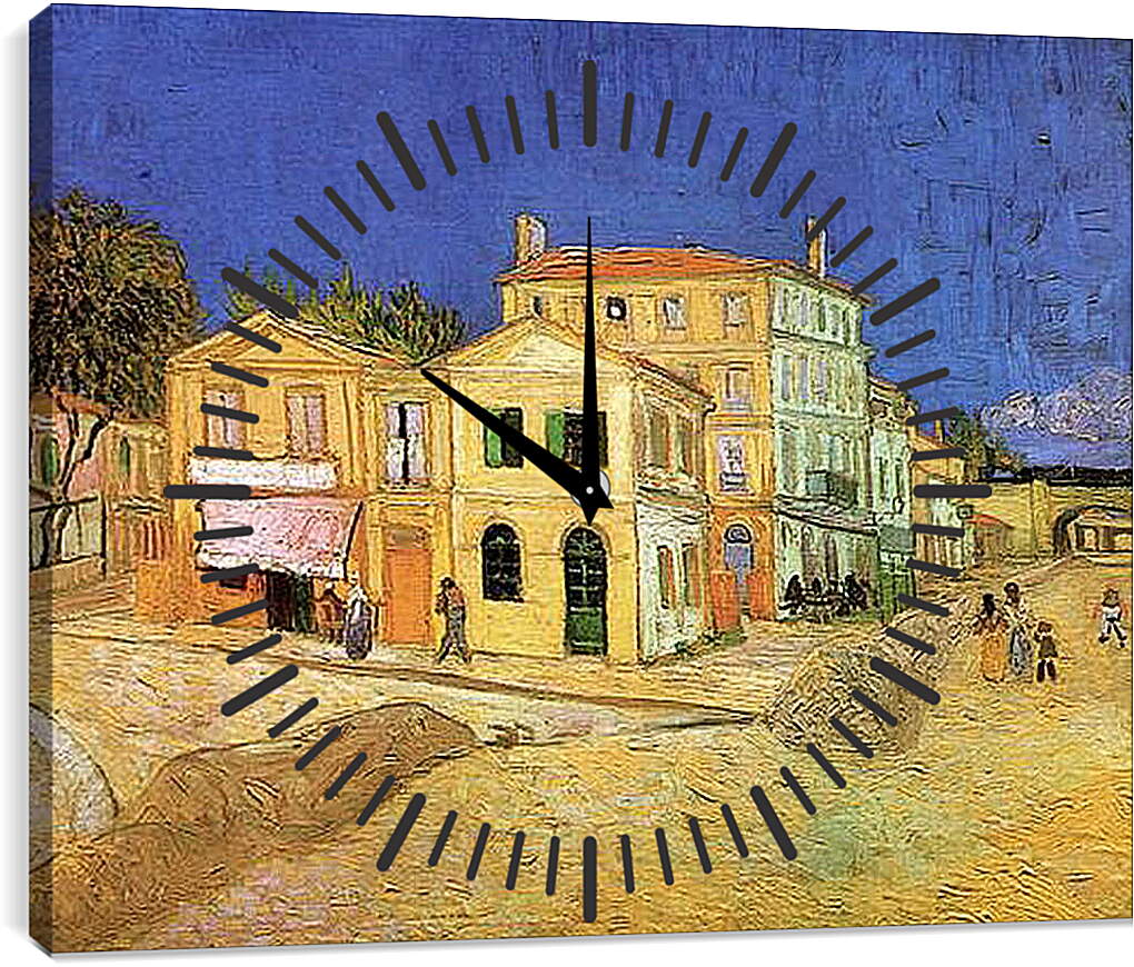Часы картина - Vincent s House in Arles The Yellow House. Винсент Ван Гог