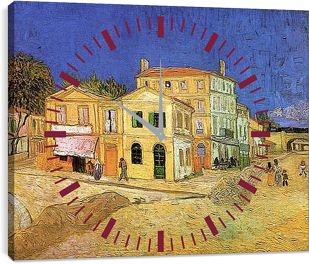 Часы картина - Vincent s House in Arles The Yellow House. Винсент Ван Гог