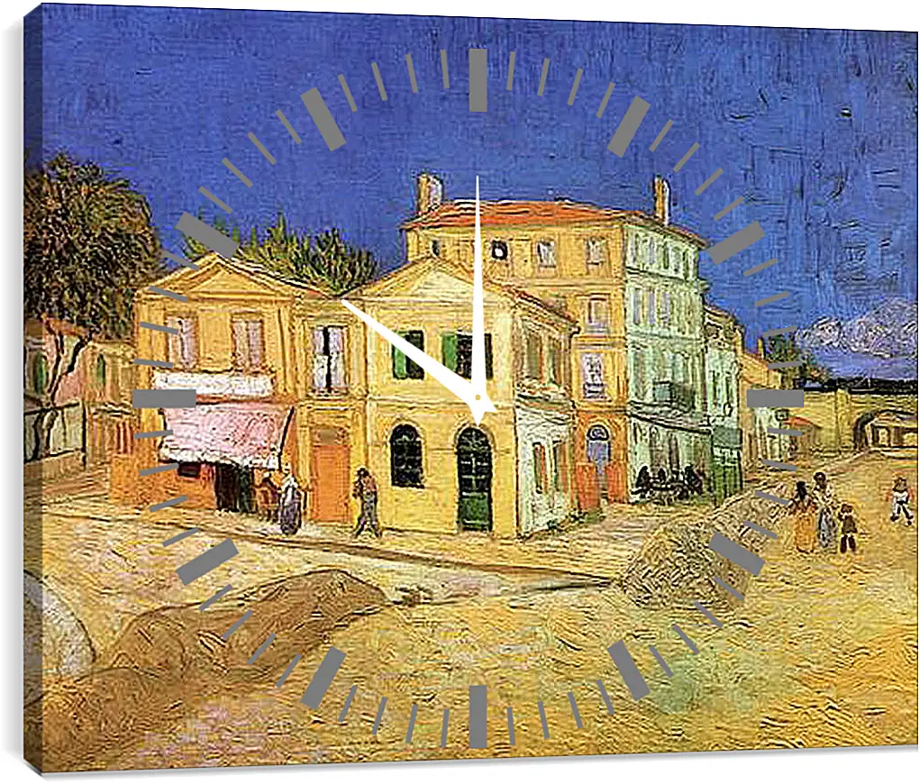 Часы картина - Vincent s House in Arles The Yellow House. Винсент Ван Гог