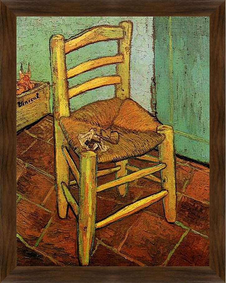 Картина в раме - Vincent s Chair with His Pipe. Винсент Ван Гог