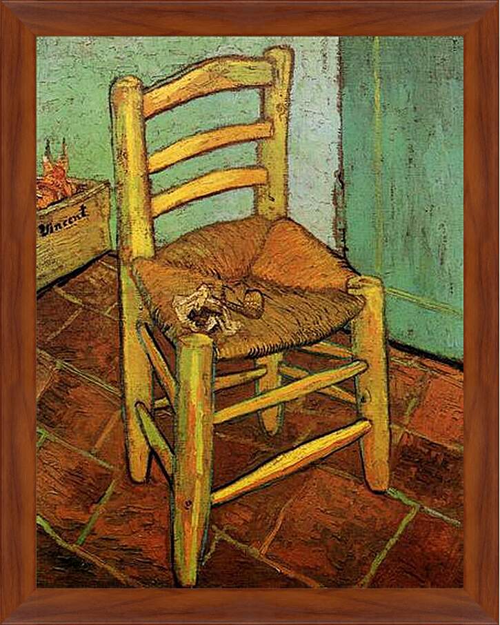 Картина в раме - Vincent s Chair with His Pipe. Винсент Ван Гог