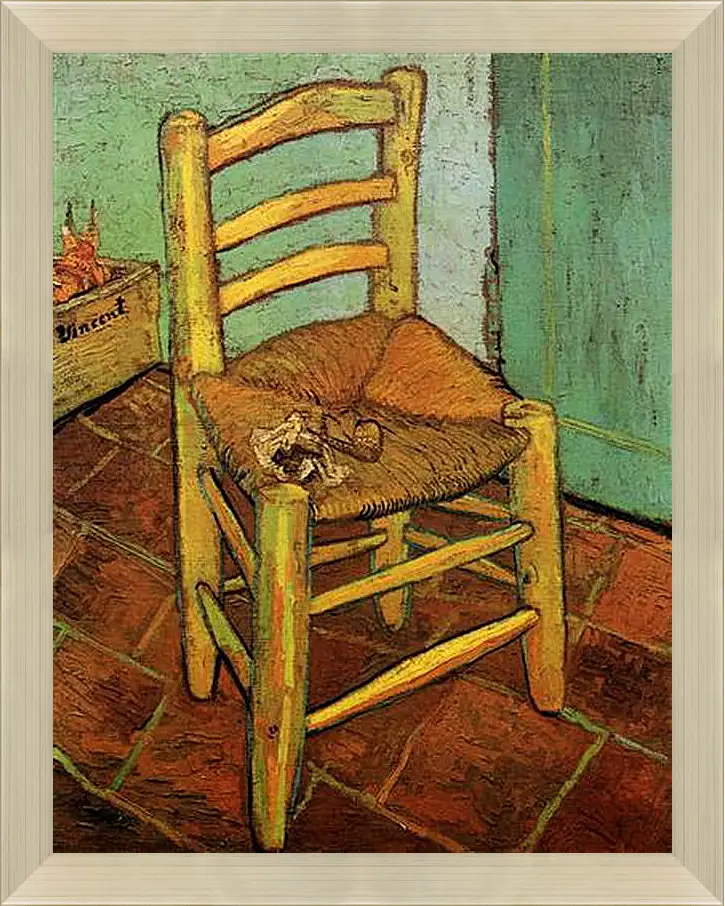 Картина в раме - Vincent s Chair with His Pipe. Винсент Ван Гог