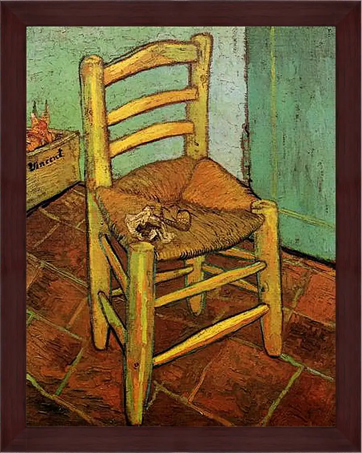 Картина в раме - Vincent s Chair with His Pipe. Винсент Ван Гог