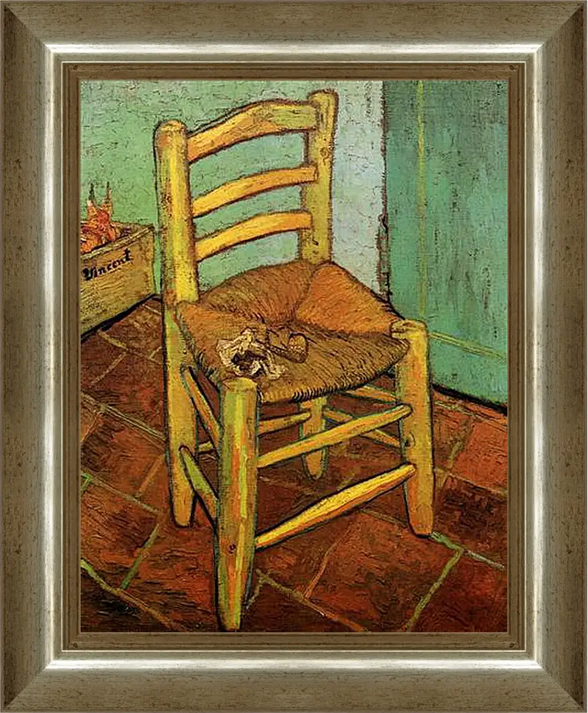 Картина в раме - Vincent s Chair with His Pipe. Винсент Ван Гог