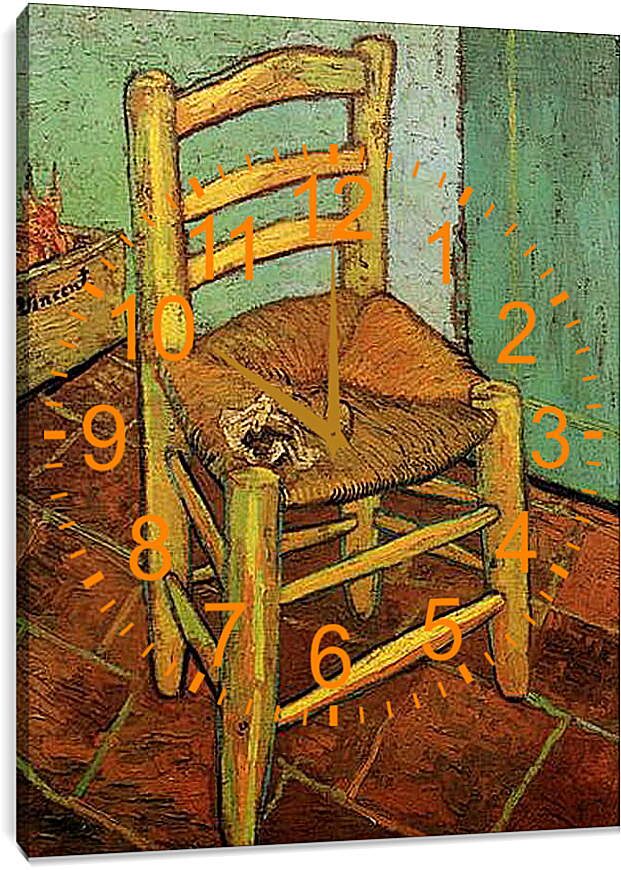 Часы картина - Vincent s Chair with His Pipe. Винсент Ван Гог