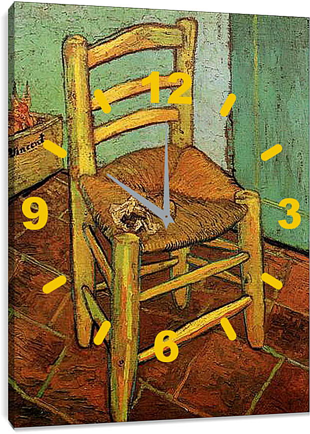 Часы картина - Vincent s Chair with His Pipe. Винсент Ван Гог