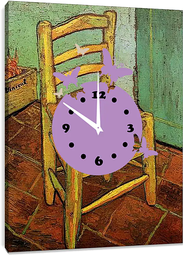 Часы картина - Vincent s Chair with His Pipe. Винсент Ван Гог
