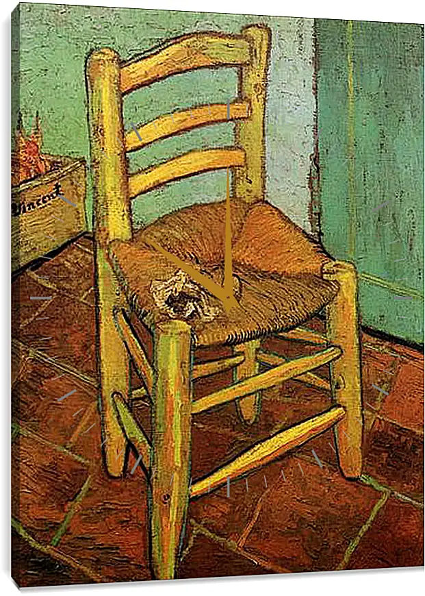 Часы картина - Vincent s Chair with His Pipe. Винсент Ван Гог