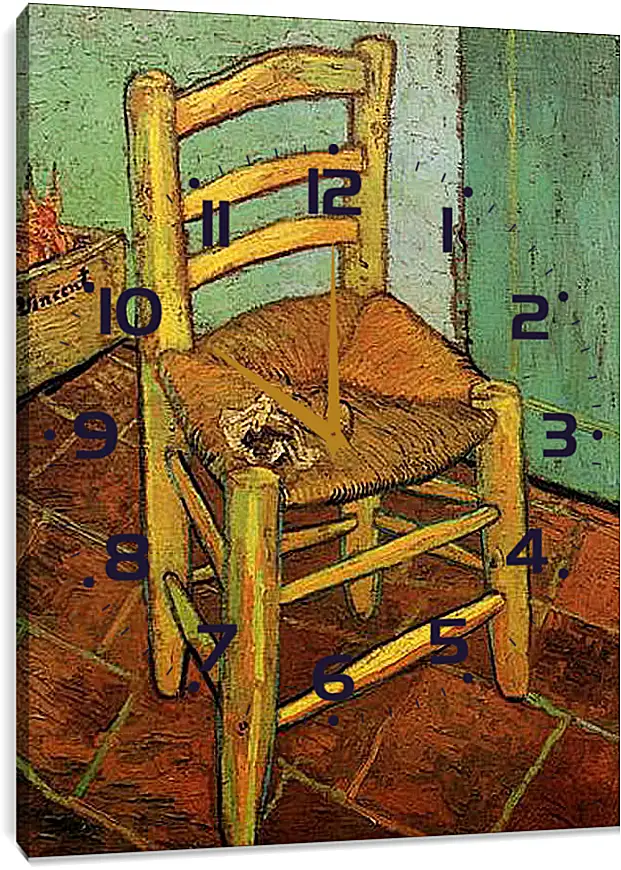 Часы картина - Vincent s Chair with His Pipe. Винсент Ван Гог