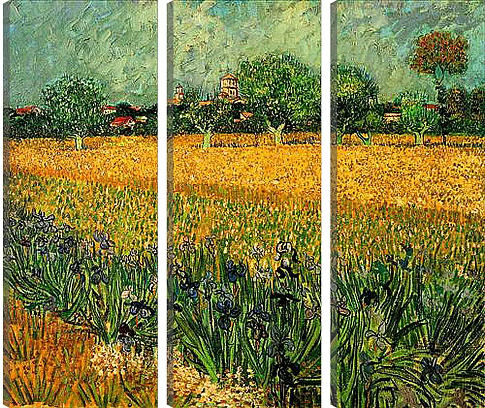 Модульная картина - View of Arles with Irises in the Foreground. Винсент Ван Гог