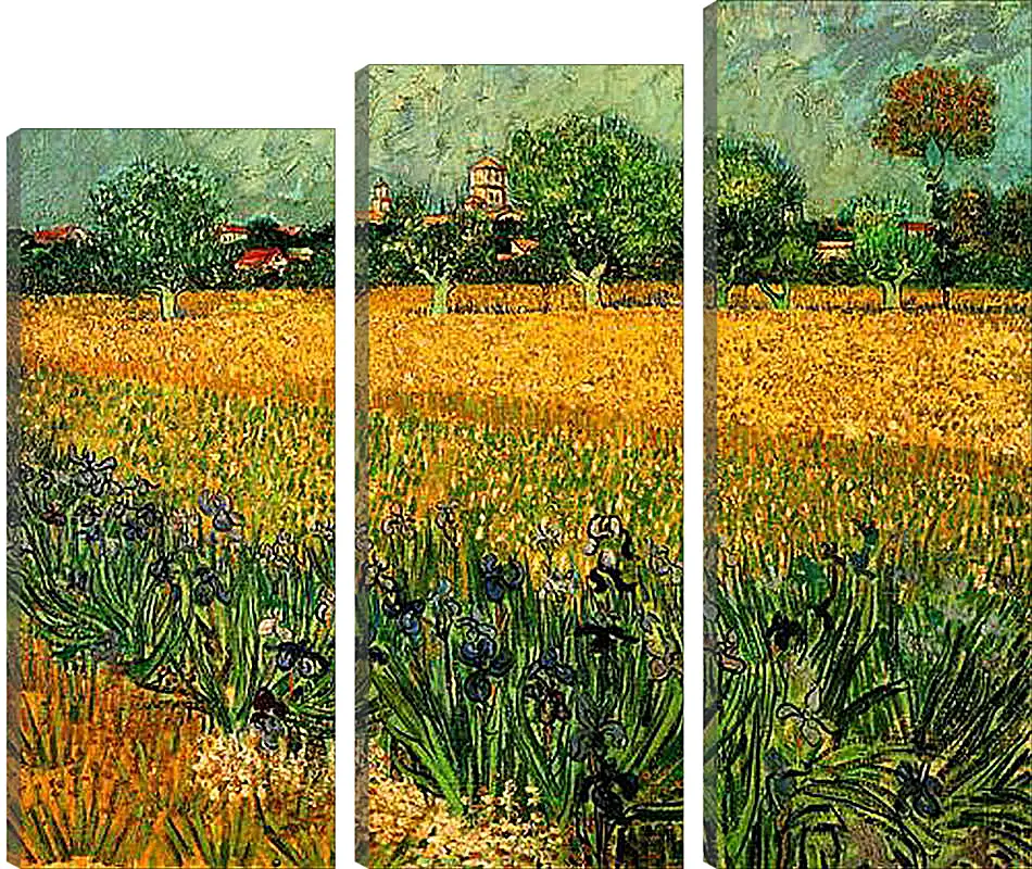 Модульная картина - View of Arles with Irises in the Foreground. Винсент Ван Гог