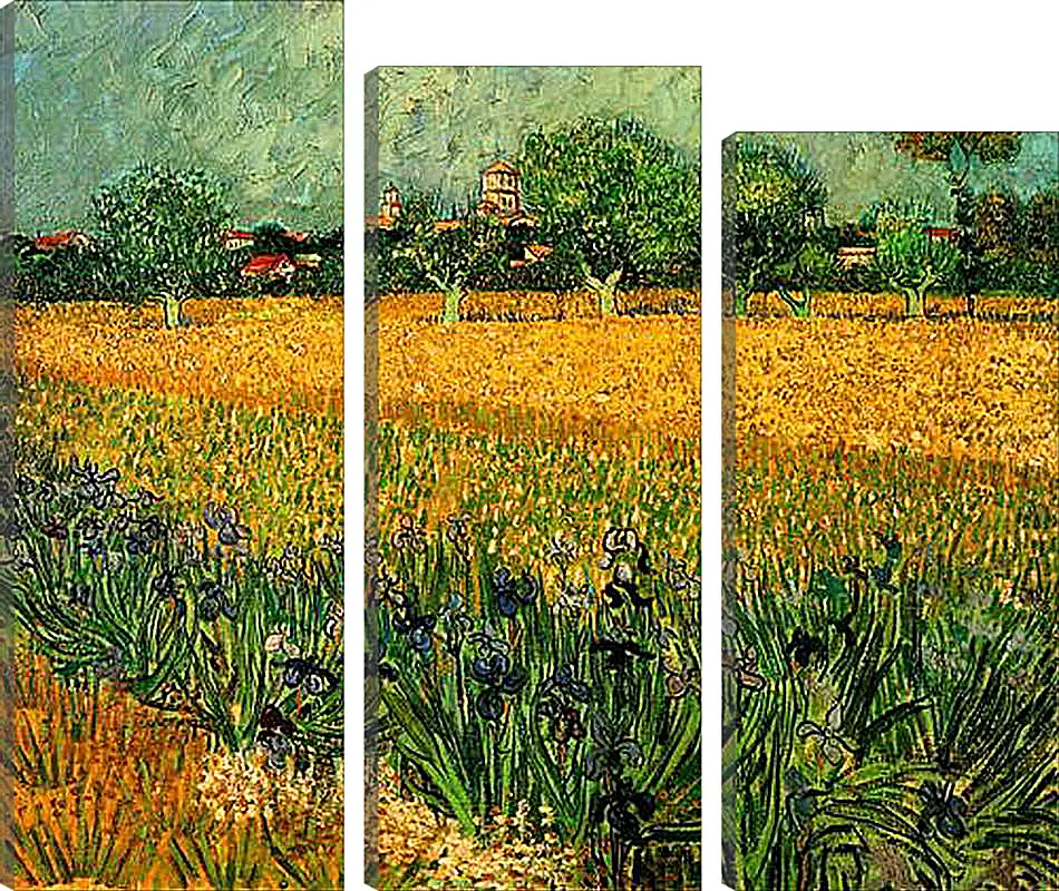 Модульная картина - View of Arles with Irises in the Foreground. Винсент Ван Гог