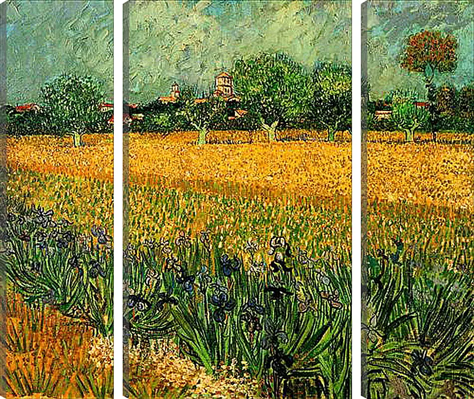 Модульная картина - View of Arles with Irises in the Foreground. Винсент Ван Гог