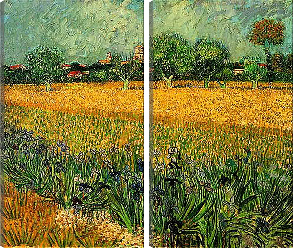 Модульная картина - View of Arles with Irises in the Foreground. Винсент Ван Гог