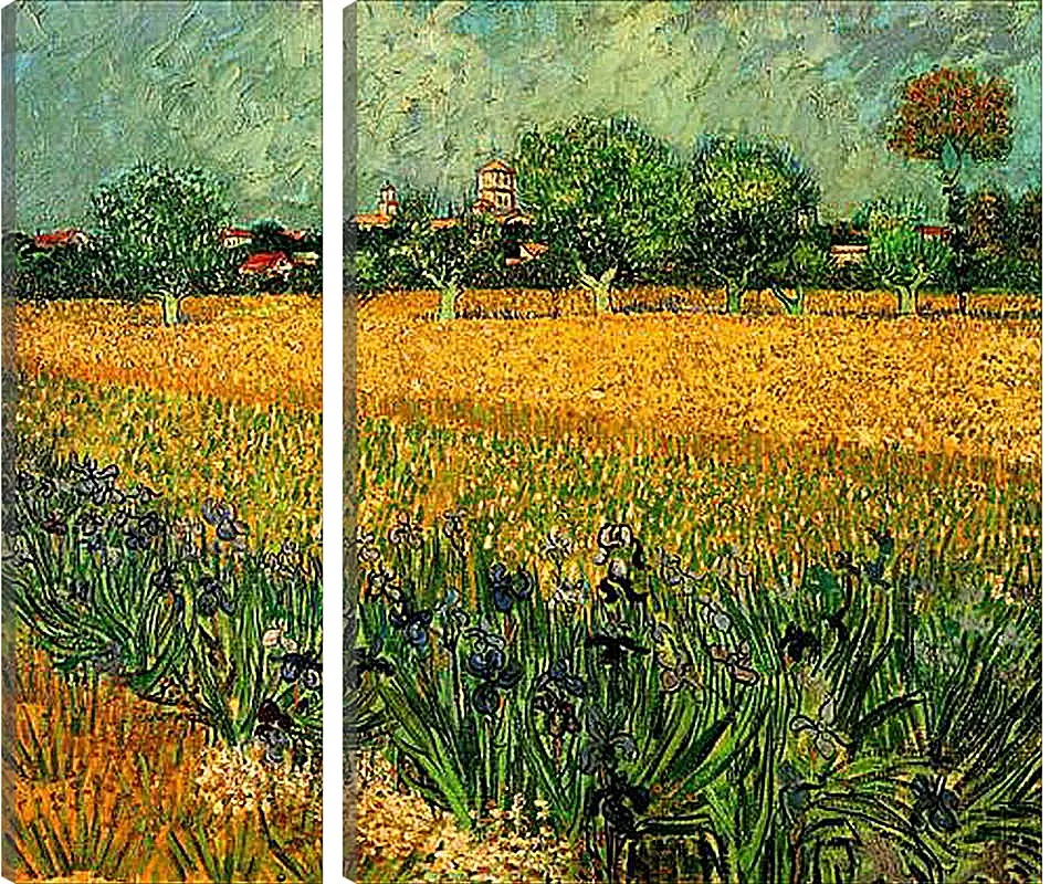 Модульная картина - View of Arles with Irises in the Foreground. Винсент Ван Гог