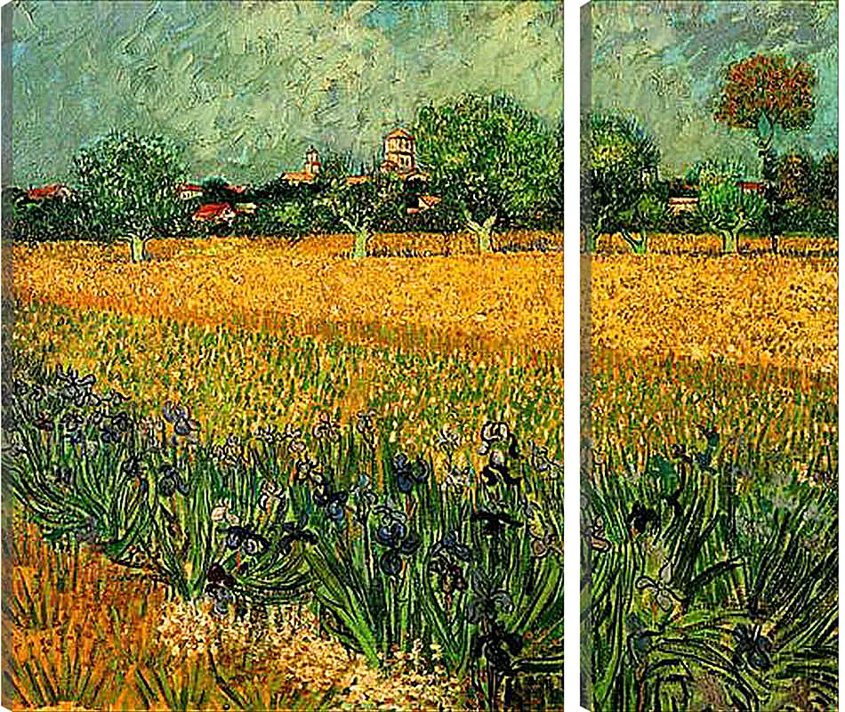 Модульная картина - View of Arles with Irises in the Foreground. Винсент Ван Гог