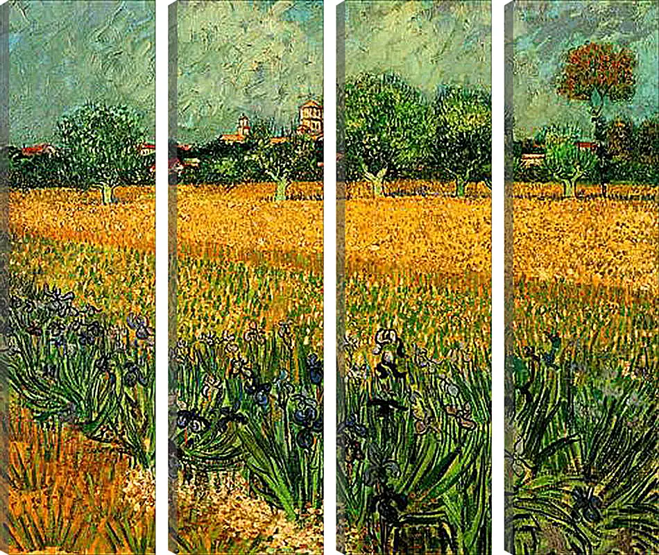 Модульная картина - View of Arles with Irises in the Foreground. Винсент Ван Гог