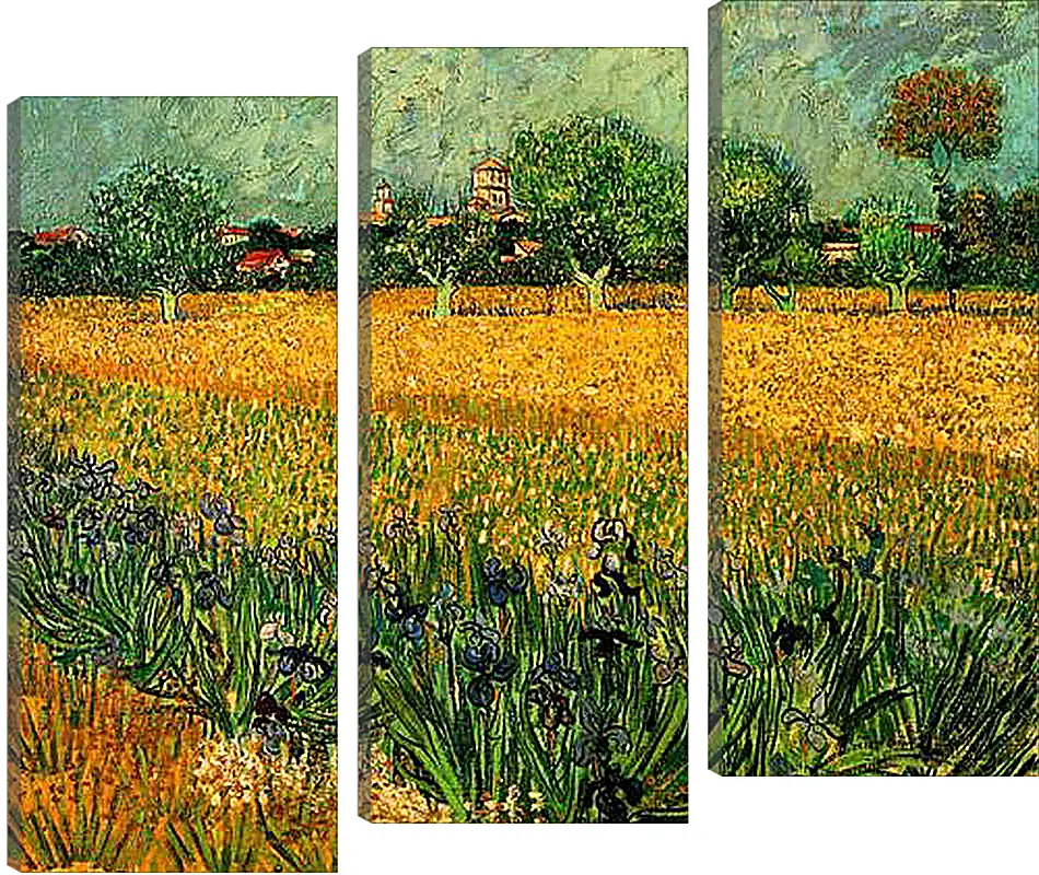 Модульная картина - View of Arles with Irises in the Foreground. Винсент Ван Гог