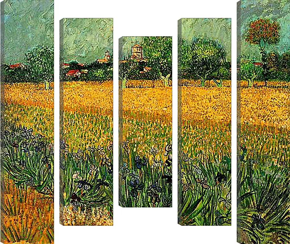 Модульная картина - View of Arles with Irises in the Foreground. Винсент Ван Гог
