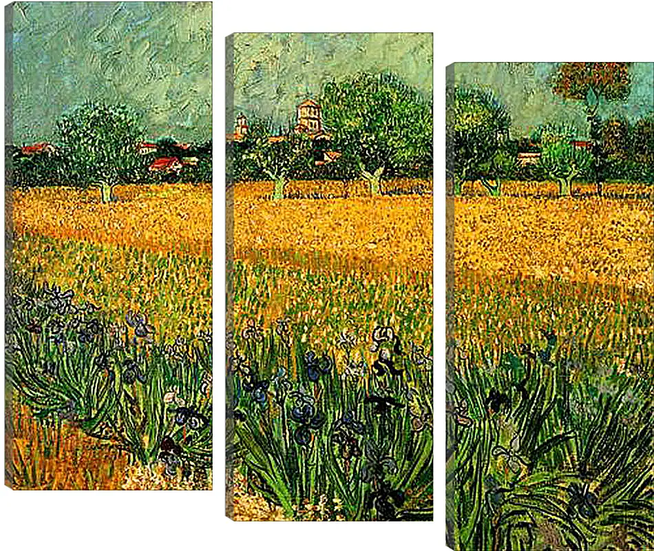 Модульная картина - View of Arles with Irises in the Foreground. Винсент Ван Гог