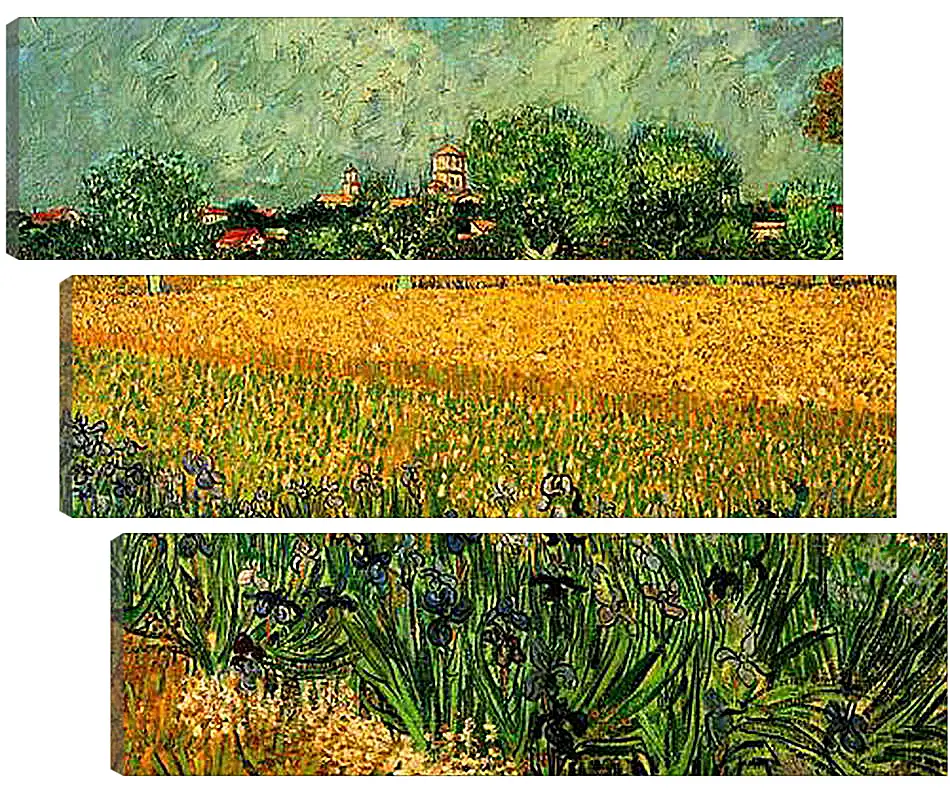 Модульная картина - View of Arles with Irises in the Foreground. Винсент Ван Гог