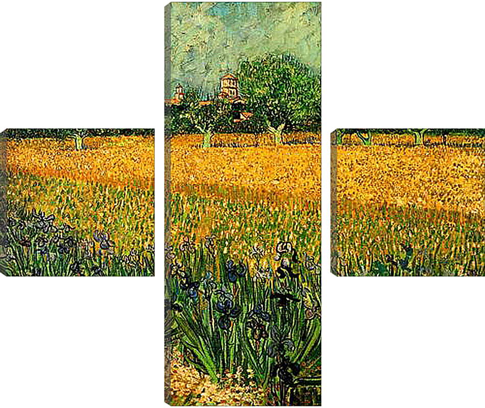 Модульная картина - View of Arles with Irises in the Foreground. Винсент Ван Гог