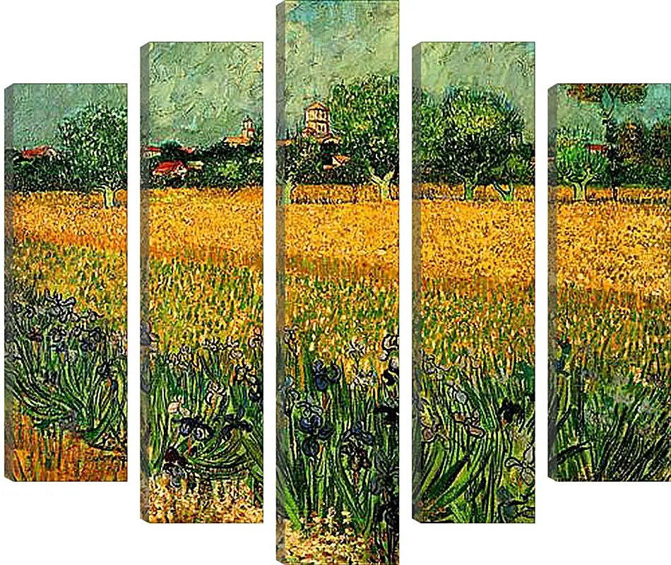 Модульная картина - View of Arles with Irises in the Foreground. Винсент Ван Гог