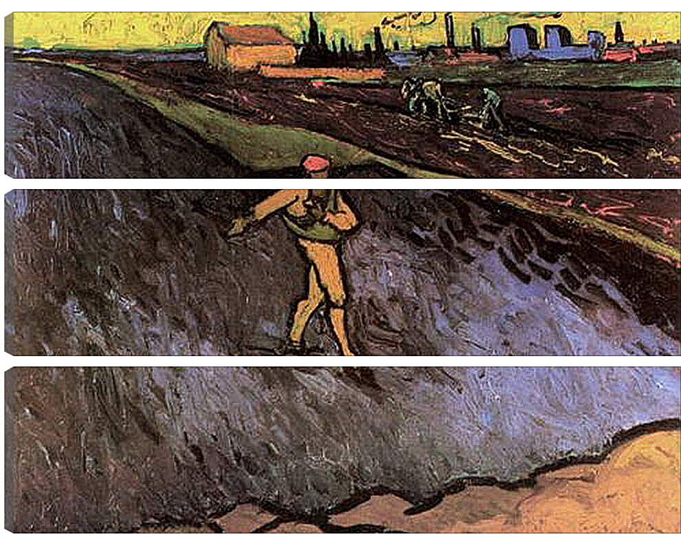 Модульная картина - The Sower Outskirts of Arles in the Background. Винсент Ван Гог