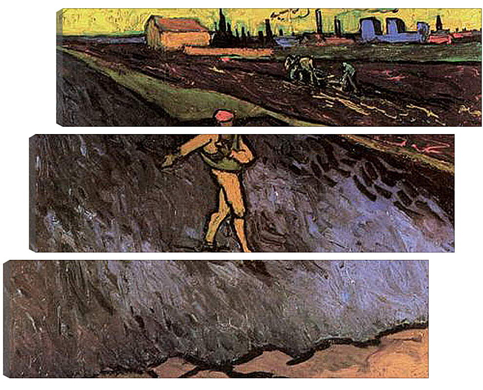 Модульная картина - The Sower Outskirts of Arles in the Background. Винсент Ван Гог
