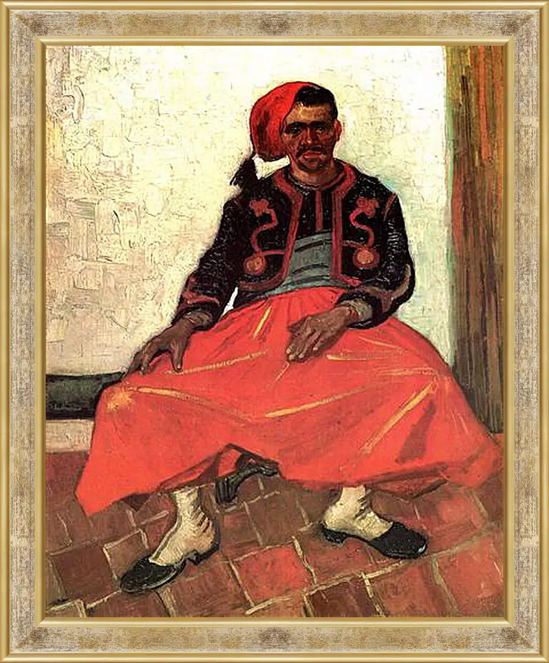 Картина в раме - The Seated Zouave. Винсент Ван Гог