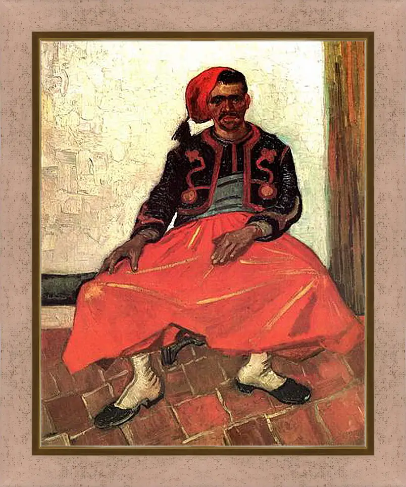 Картина в раме - The Seated Zouave. Винсент Ван Гог