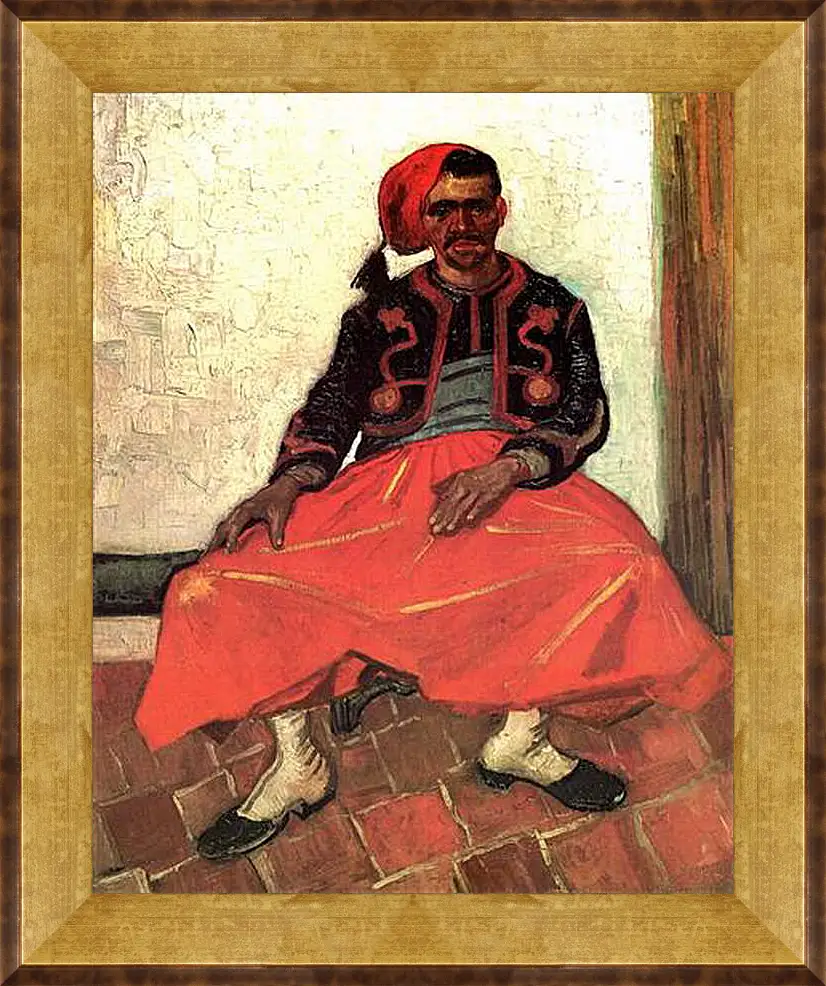 Картина в раме - The Seated Zouave. Винсент Ван Гог