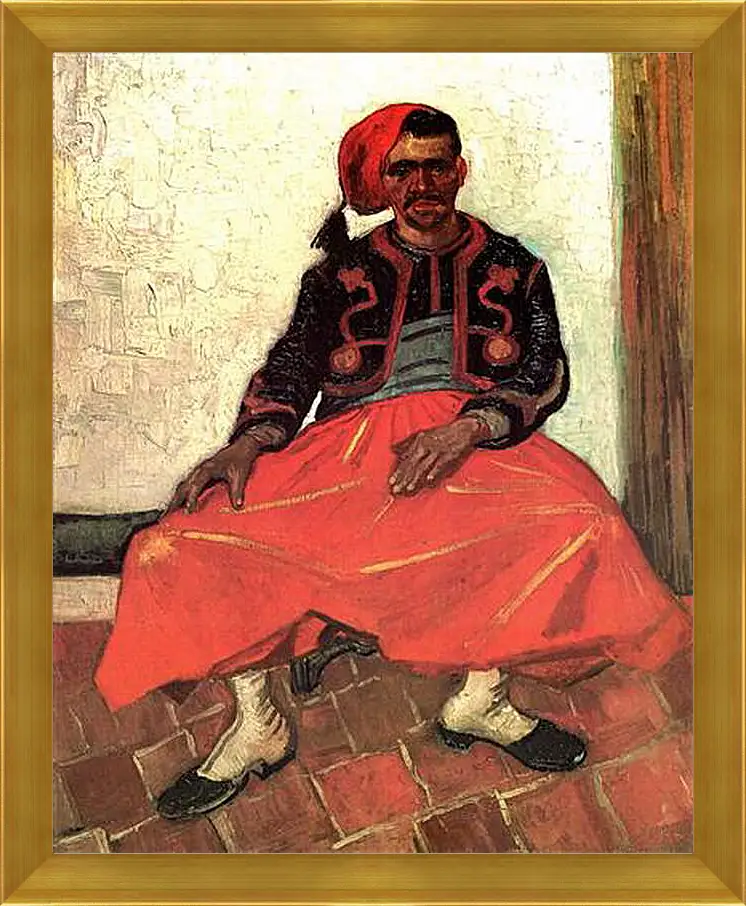 Картина в раме - The Seated Zouave. Винсент Ван Гог