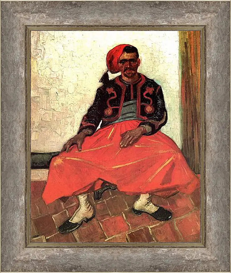 Картина в раме - The Seated Zouave. Винсент Ван Гог