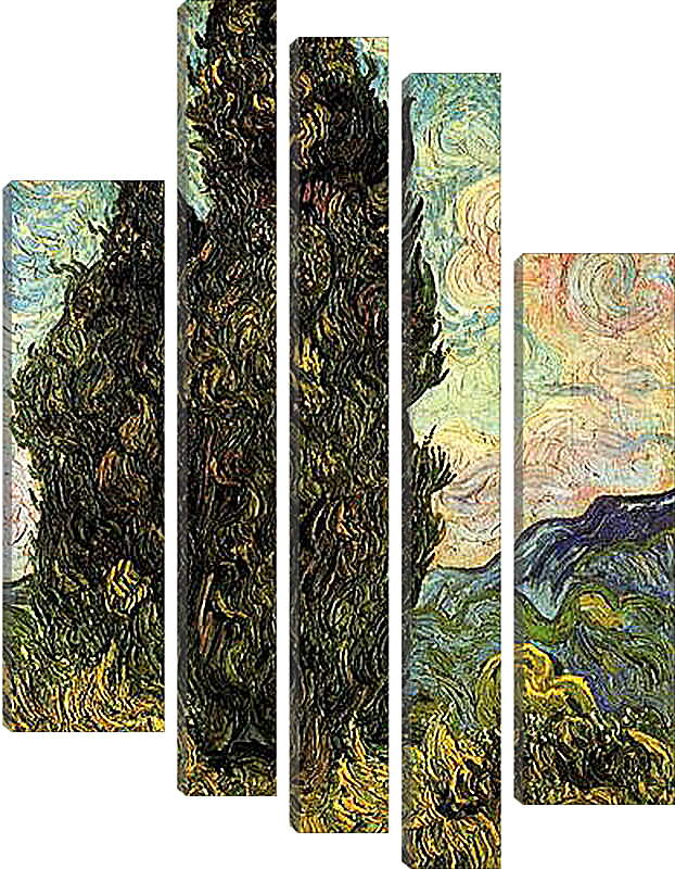 Модульная картина - Cypresses. Винсент Ван Гог