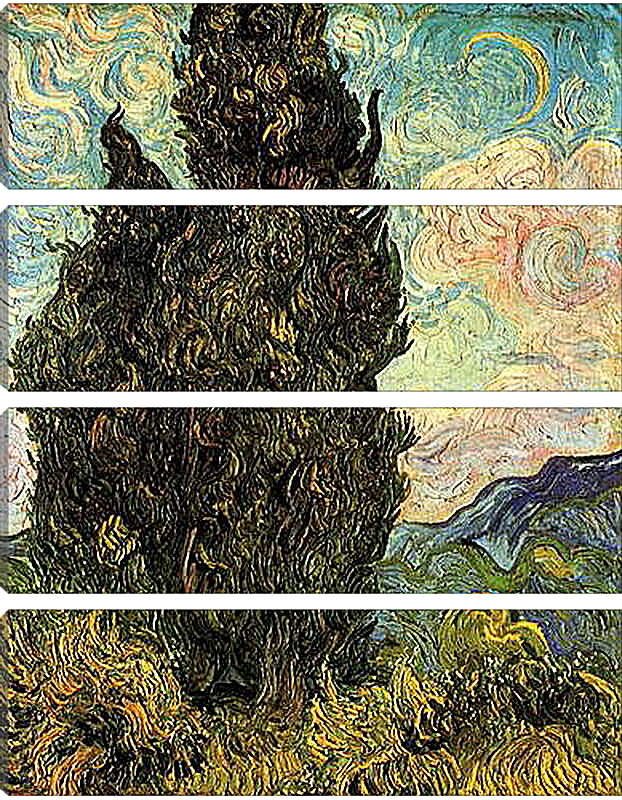Модульная картина - Cypresses. Винсент Ван Гог