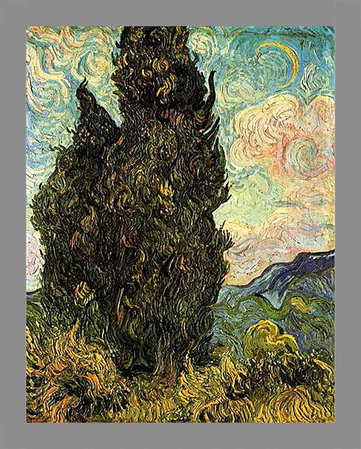 Картина в раме - Cypresses. Винсент Ван Гог