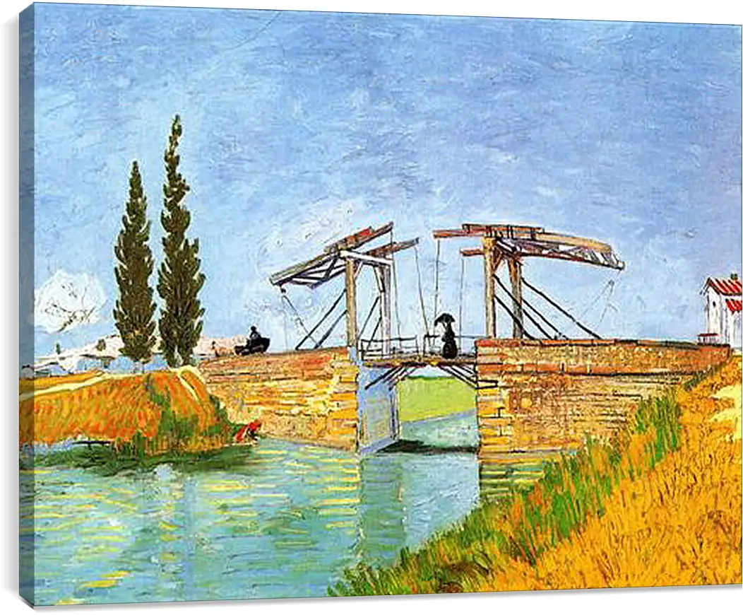 Постер и плакат - The Langlois Bridge at Arles with Women Washing. Винсент Ван Гог