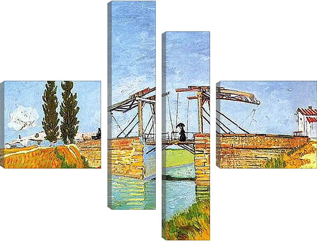 Модульная картина - The Langlois Bridge at Arles with Women Washing. Винсент Ван Гог