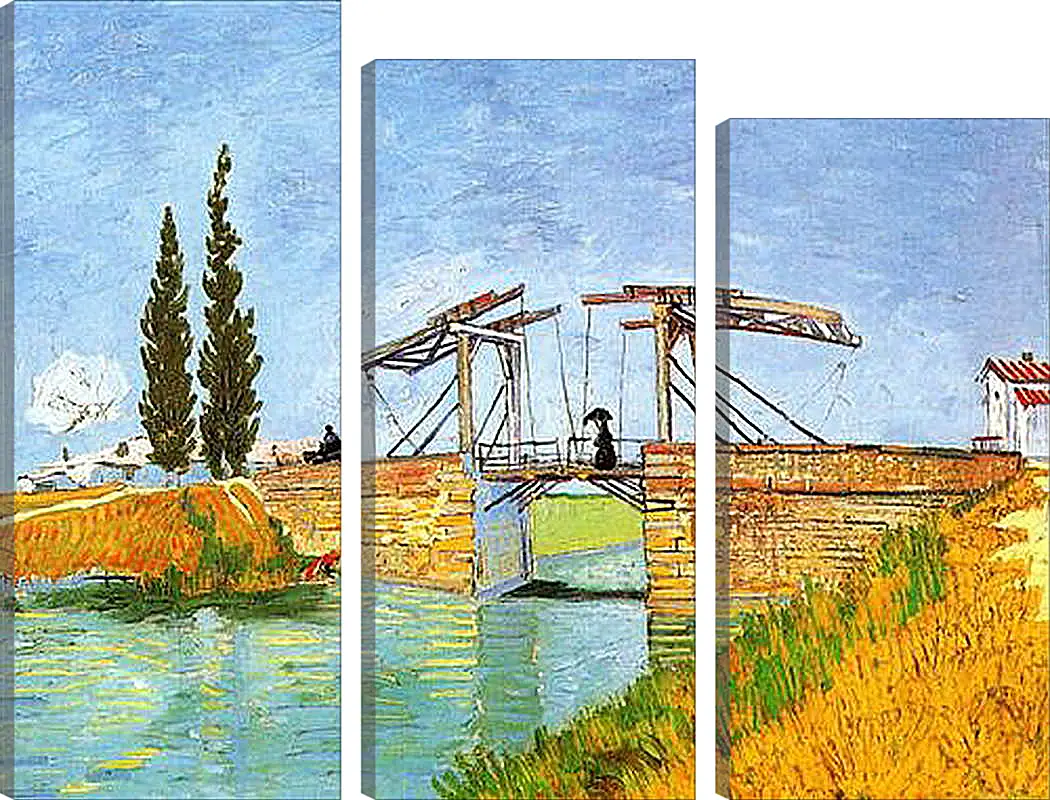 Модульная картина - The Langlois Bridge at Arles with Women Washing. Винсент Ван Гог