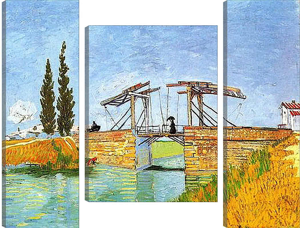 Модульная картина - The Langlois Bridge at Arles with Women Washing. Винсент Ван Гог