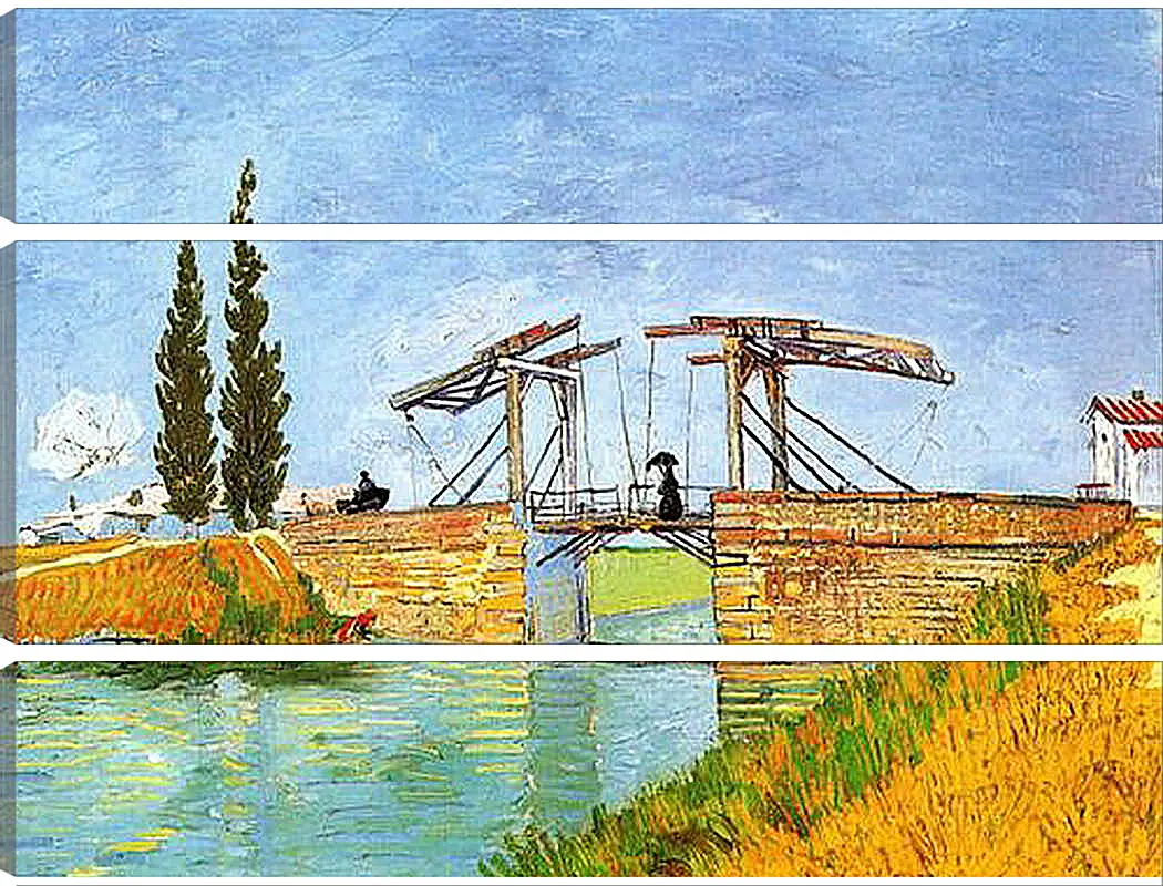 Модульная картина - The Langlois Bridge at Arles with Women Washing. Винсент Ван Гог