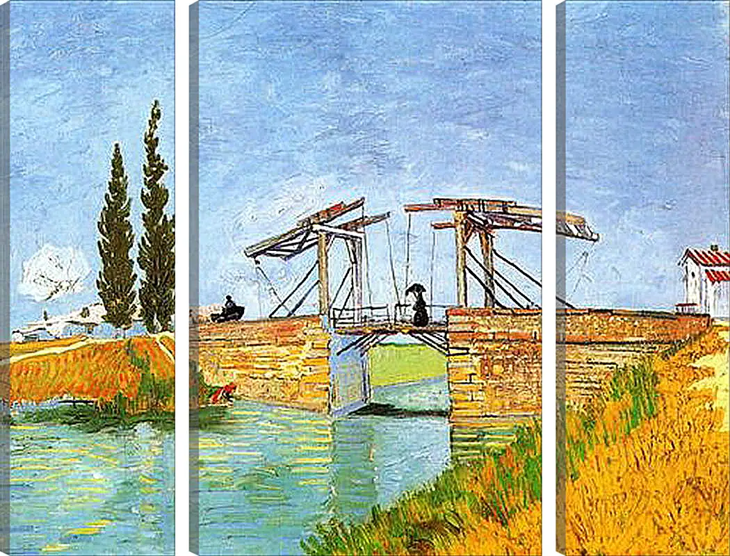 Модульная картина - The Langlois Bridge at Arles with Women Washing. Винсент Ван Гог