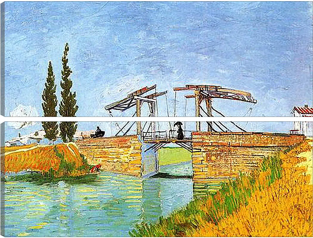 Модульная картина - The Langlois Bridge at Arles with Women Washing. Винсент Ван Гог